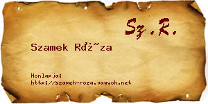 Szamek Róza névjegykártya